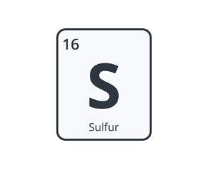 Sulfur chemical Element Graphic for Science Designs.
