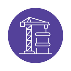 Construction crane black line icon. Pictogram for web page