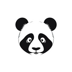 Fototapeta premium Panda Silhouette in black and white. Minimalistic illustration for Logo Design created using generative AI tools