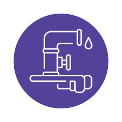 Water supply installation black line icon. Pictogram for web page