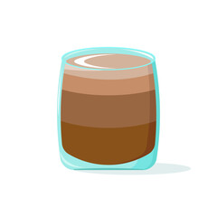 Glass of coffee. Glass coffee cup isolated on white. 