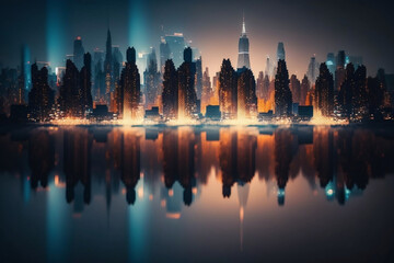 Obraz premium view of the city, AI-generated