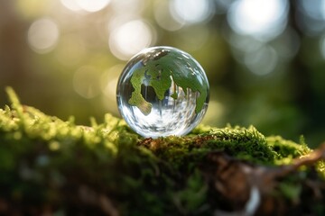 Plant in a water bubble on a branch, illustration, nature, water