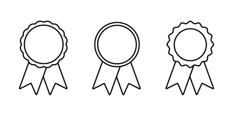 Line award ribbon icons set