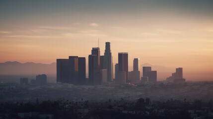 Cinematic LA Skyline at Sunset