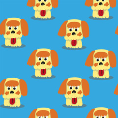 seamless pattern with muzzles of dogs in flat style. pattern with the head of a stylized dog. pet patterns for print and digital use. 