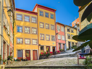 Fototapeta premium Largo da Pena Ventosa in Porto, Portugal. Quiet square in old city centre