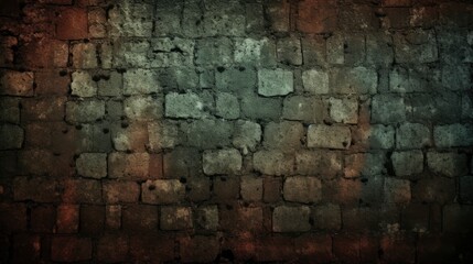 old green bricks wall background, texture, wallpaper