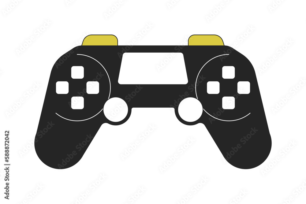 Poster game controller linear flat duo color vector object. gamepad. editable duotone icon. full sized elem