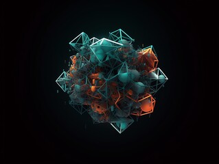 Abstract chaotic structure. Futuristic background with geometric shapes.