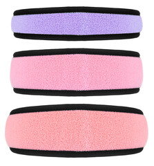 Collection of training headbands on a white background. Headband for fitness.
