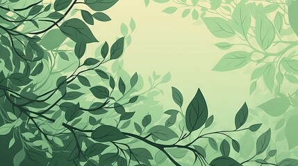A beautiful digitally illustrated nature background with foliage and open space in a painterly style. Generative AI. 