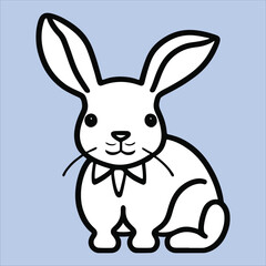 A Beautiful and Eye Catching Rabbit Line Art In Black and white