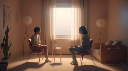 Fototapeta premium Mental Health Counseling Art for Therapists, Psychologists, Genius, Personal Growth, Personal Development, and Intelligence concept created with Generative AI.