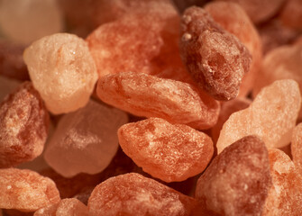 Himalayan pink salt ultra macro close up shot