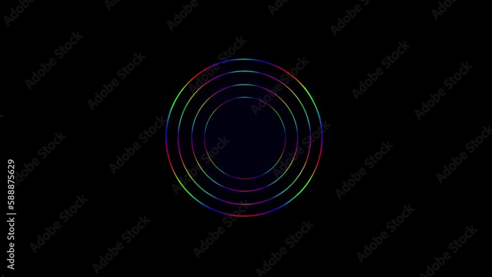 Poster circle music equalizer, sound visualization wave animation. abstract digital audio waveform music eq