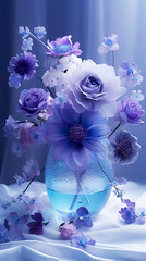 Blue flowers in a vase