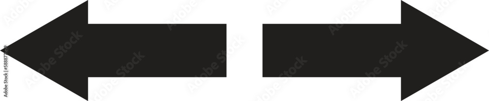 Poster thick arrow pointer icon set . bold icons vector illustration . left and right arrows directions