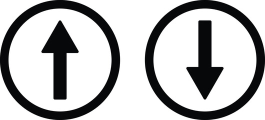 up and down arrow icon set vector . upload icon and download icon