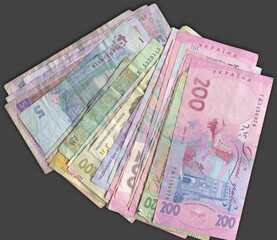 Background with Ukrainian hryvnia.