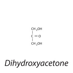 Straight chain form chemical structure of Dihydroxyacetone sugar. Scientific vector illustration on white background.