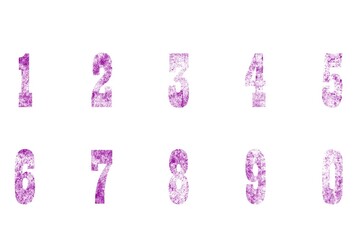 Worn old multicolored numbers from 1 to 10