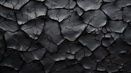 Black cracked paint texture background. Generative ai.