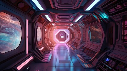 Galactic Odyssey: A science fiction - themed escape room that challenges players to solve puzzles and escape a psychedelic spaceship. Generative ai.