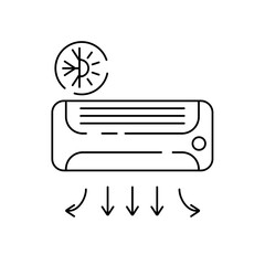 Air conditioner in the linear style icon.