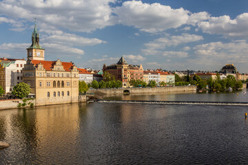 Fototapeta na wymiar View of Vltava river in Prague, Czech Republic