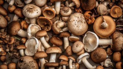 Fototapeta premium background of mushrooms created with Generative AI technology