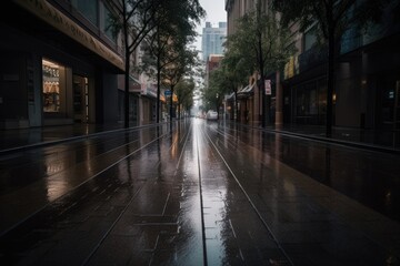 Fototapeta na wymiar sidewalk in the city - Illustration created with generative ai