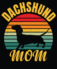 Dachshund mom vintage t shirt design