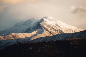 Fototapeta na wymiar snow covered mountains - Illustration created with Generative ai