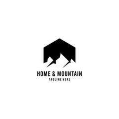 mountain home design logo vintage concept vector
