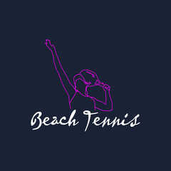 Beach tennis. Logo template.	
