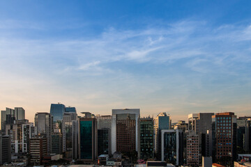 Fototapeta na wymiar Panorama dos Edifício dos bairros da Vila Olimpia e Itaim Bibi, São Paulo, Brasil