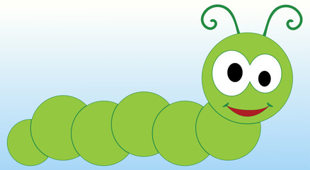 green cartoon caterpillar