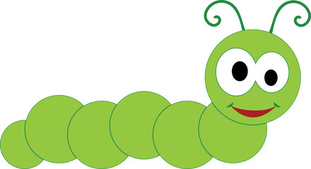 green caterpillar cartoon