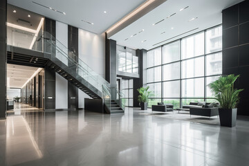 Office lobby with stair