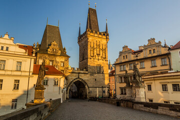 Fototapeta premium Mala Strana Bridge Tower at the Charles Bridge in Prague, Czech Republic