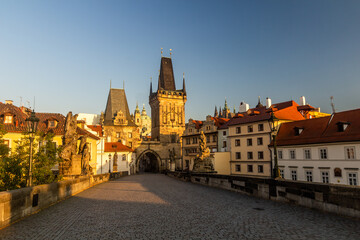 Fototapeta na wymiar Mala Strana Bridge Tower at the Charles Bridge in Prague, Czech Republic