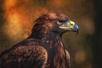 Obraz premium close-up portrait of a bird of prey. Generative AI