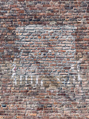 Full frame red brick wall