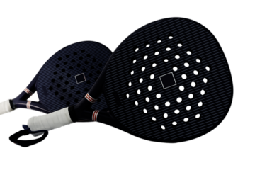 blue professional paddle tennis rackets isolated on transparent background. landscape sport theme poster, greeting cards, headers, website and app