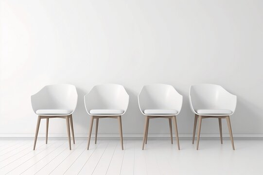 White chairs blank background, generative ai
