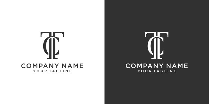 TC or CT initial letter logo design concept