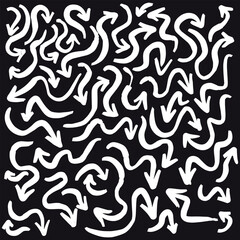 Set of rough hand drawn, grunge, handmade elements arrows, waypoints EPS Vector	
