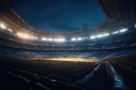 Abandoned stadium. Generate Ai