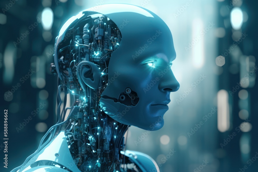 Poster artificial 3d intelligence. generate ai